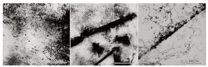 900℃固溶处理后室温拉伸变形的TEM显微组织